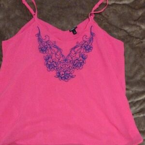 Torrid Pink and Purple Embroidered Camisole Top